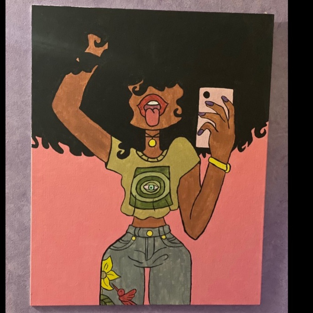 Hand painted pop styled wall art